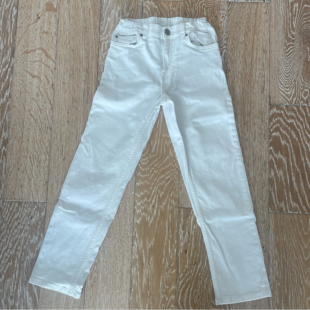 Zara Boys White Straight-Leg Jeans